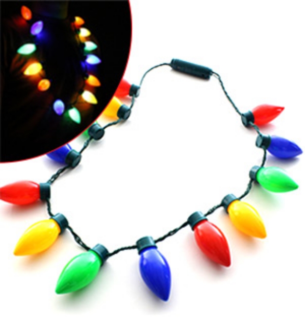 Click to view picture 6 of Flashing Christmas Light Bulb Necklace