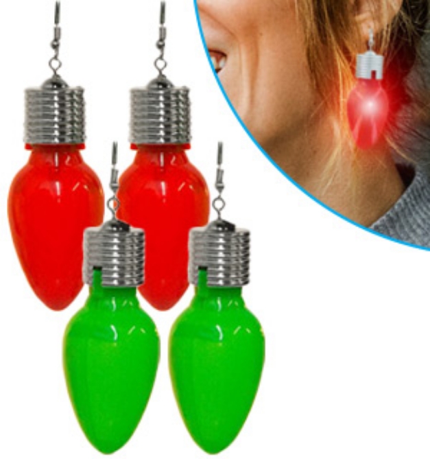Picture 6 of Jumbo Flashing Holiday Earrings 2-Pack