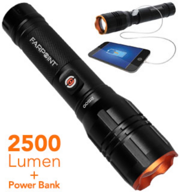 Picture 6 of Farpoint 2500LM Rechargeable Flashlight and Power Bank