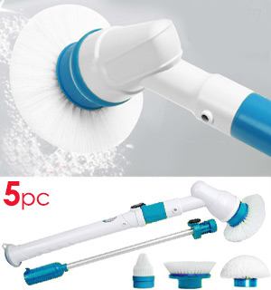 The Cordless Multi-Purpose Power Scrubber: 5pc Spin Brush Set