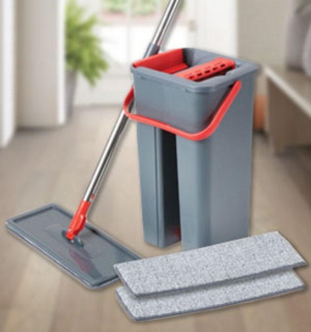 Click to view picture 5 of Ultra Slim Mop w/ Dual Chamber Self-Cleaning Bucket and 2 Microfiber Mop Pads