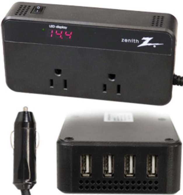 Picture 4 of Automotive Zenith DC to AC Power Inverter With 4 USB Ports