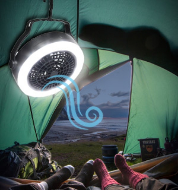 Picture 6 of Rechargeable Hanging Fan with LED Light for Camping and More