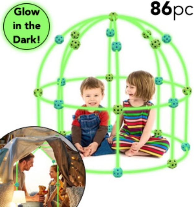 Picture 5 of Glow-in-the-Dark Creative Fort Building Set - 86 Pieces