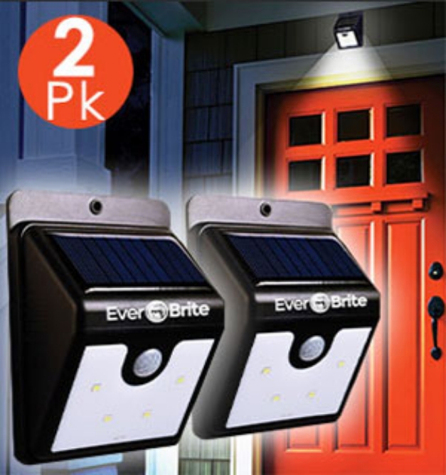 Click to view picture 6 of 2-Pack of Ever Brite Solar Powered Deluxe Outdoor Security Lights