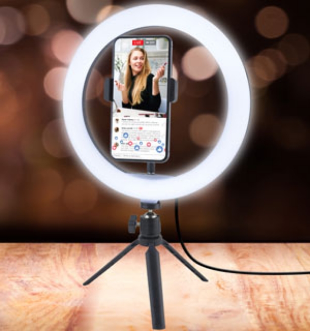 Picture 4 of 10 Inch LED Ring Light w/ Tripod and Phone Holder