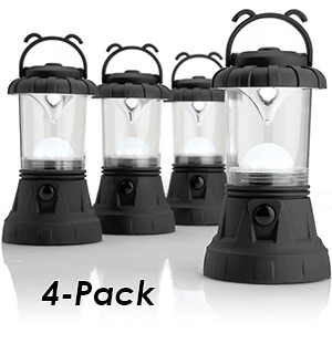 Portable Bright 11 LED Mini-Lanterns 4-pack w/ Batteries