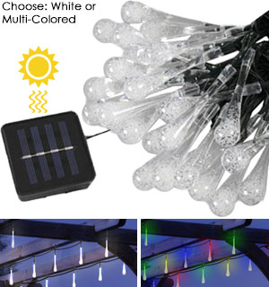Stunning 30 Bulb Solar Icicle/Water Drop Lights