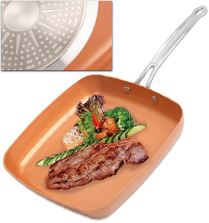 Copper Cook 9.5in Square Skillet Pan