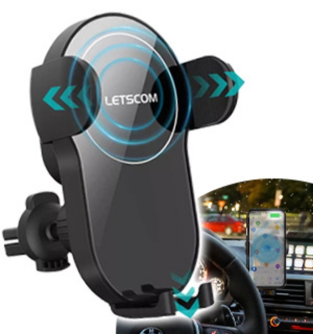 Picture 1 of Deluxe Fast Charging Wireless Phone Mount for Car Vents