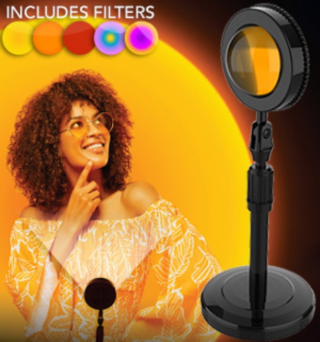 Picture 1 of Multicolor Sunset Projector Lamp for Ambient Lighting and Professional Photography
