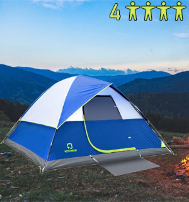 Picture 1 of Deluxe 4-Person Dome Tent with Waterproof Rain Fly