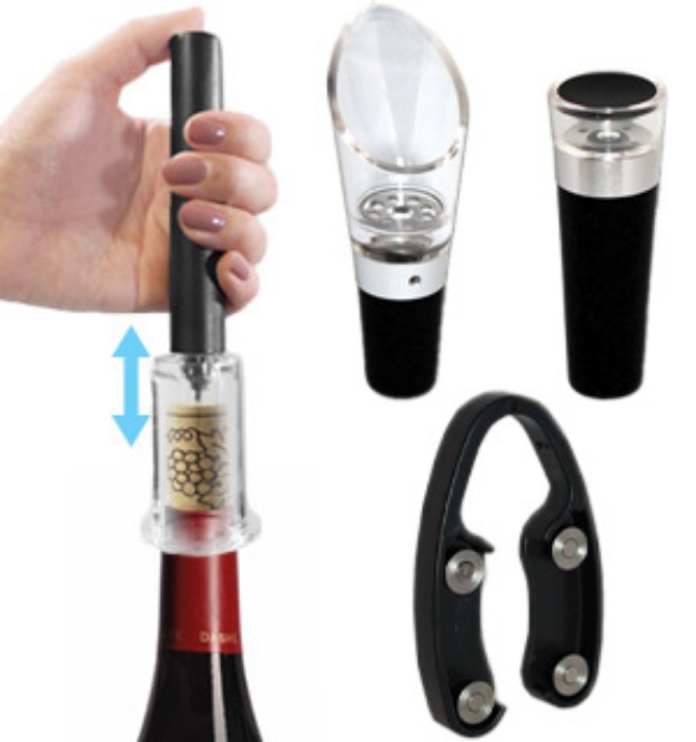 Picture 1 of Sippin'It Air Pressure Wine Bottle Opener with Accessories