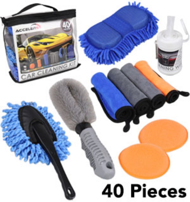 Picture 1 of 40 Piece Deluxe Car Cleaning Kit