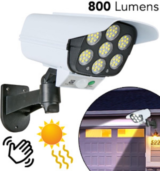 Picture 1 of 7000K Solar-Powered LED Security Light with Remote Control