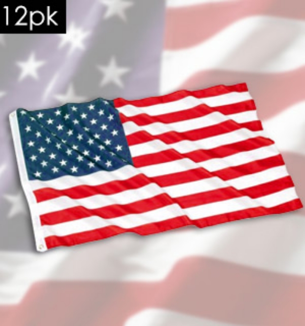 Picture 1 of American Flag - 3x5 Foot (Standard Size)  12-Pack