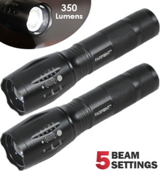 Picture 1 of Farpoint 350 Lumen Tactical Flashlight 2-Pack - Like on TV but 1/2 the Price