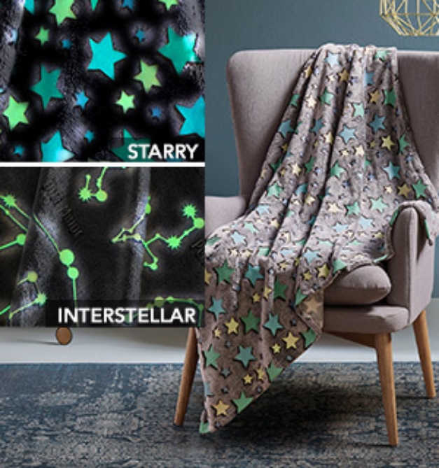 Picture 1 of Glow in the Dark Starry Throws