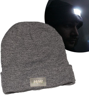 Knit Cap with 5 LED Lights