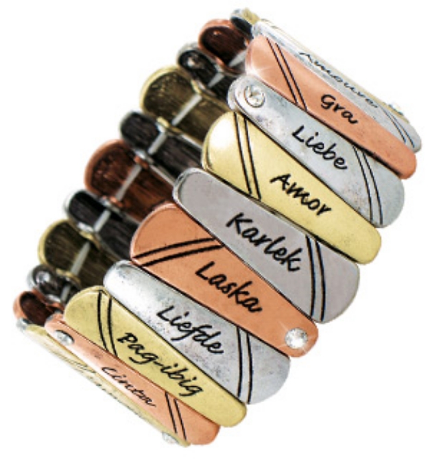 Picture 1 of Tri-tone 'Language of Love' Bracelet