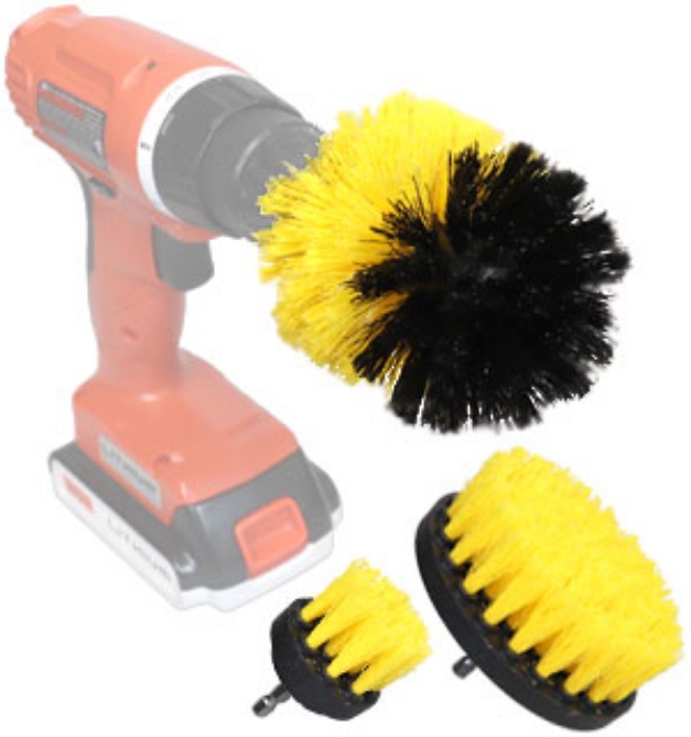 Picture 1 of 3 Piece Scrubber Power Drill Attachment Set