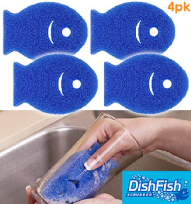 Picture 1 of DishFish No-Scratch Scrubber Sponge 4pk