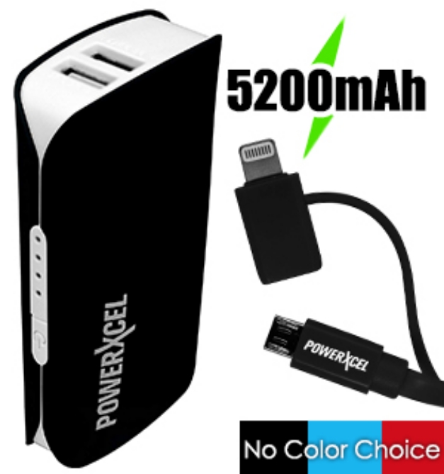 Picture 1 of 5200mAh Power Bank with Dual Lightning/Micro USB Cable