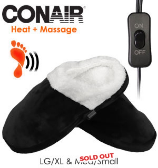 Picture 1 of Conair Heated Massaging Slippers