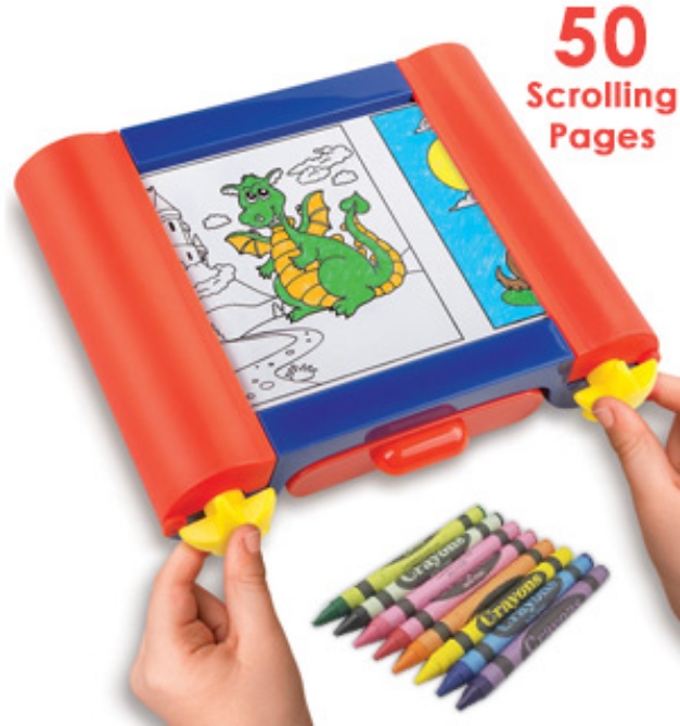 Picture 1 of Color & Scroll Art Desk with Crayons and 50 Coloring Pages
