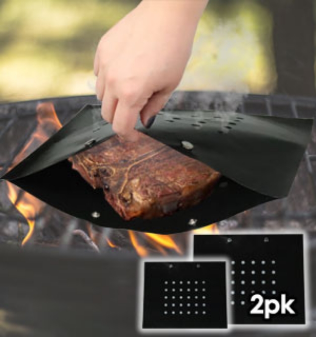 Picture 1 of Grill Bags - 2 Non-Stick BBQ Bags