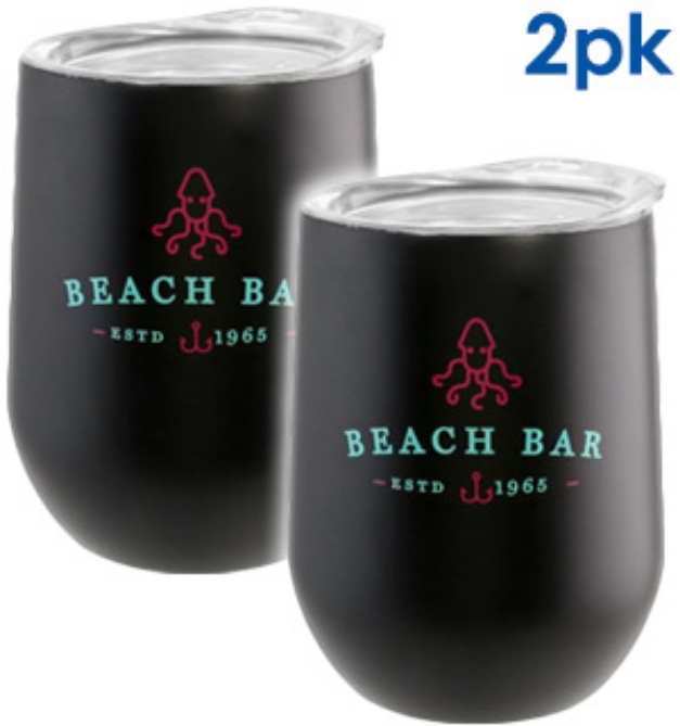 Picture 6 of Beach Bar Stainless Steel Wine Glasses 2pk