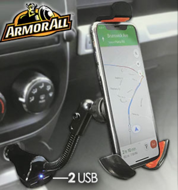 Picture 1 of Power Gooseneck Phone Mount with Dual USBs by Armor All