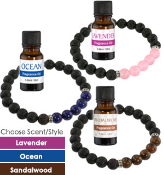 Picture 1 of Aromatherapy Lava Bead Bracelet - Includes Essential Oils