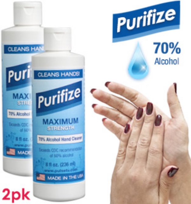 Picture 1 of 2-Pack of Purifize 8 oz Hand Cleaner - Exceeds CDC Recommendations for Cleaning and Sanitizing