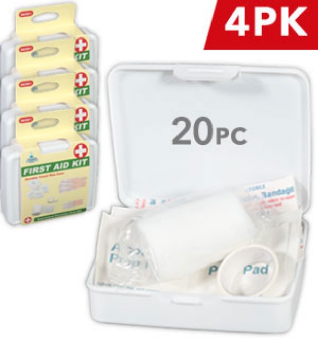 Picture 1 of 20pc Travel First Aid Kit: 4pk