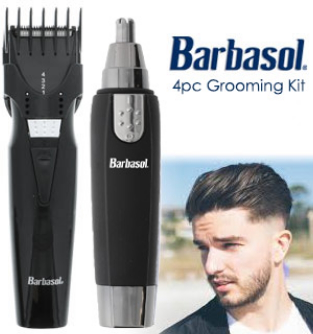 Picture 1 of 4 Piece Grooming Set with Nose Hair Trimmer by Barbasol