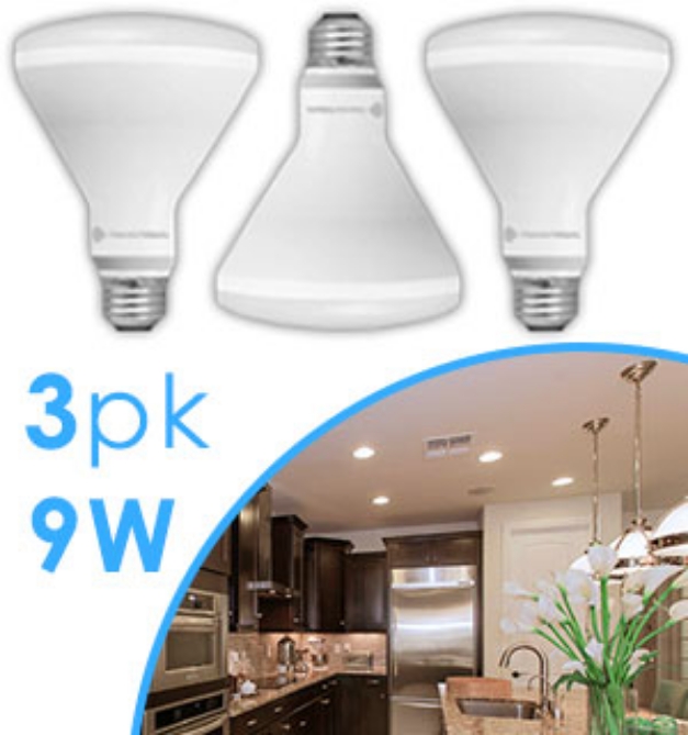 Picture 1 of Member's Mark 9W Dimmable BR30 LED Soft White Bulbs - 3Pk