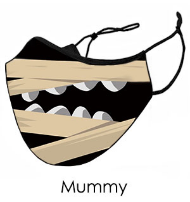 Picture 1 of Kids Mummy Face Mask - Reusable W/ Filter Pocket