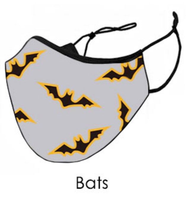 Picture 1 of Classic Bat Face Mask - Reusable W/ Filter Pocket