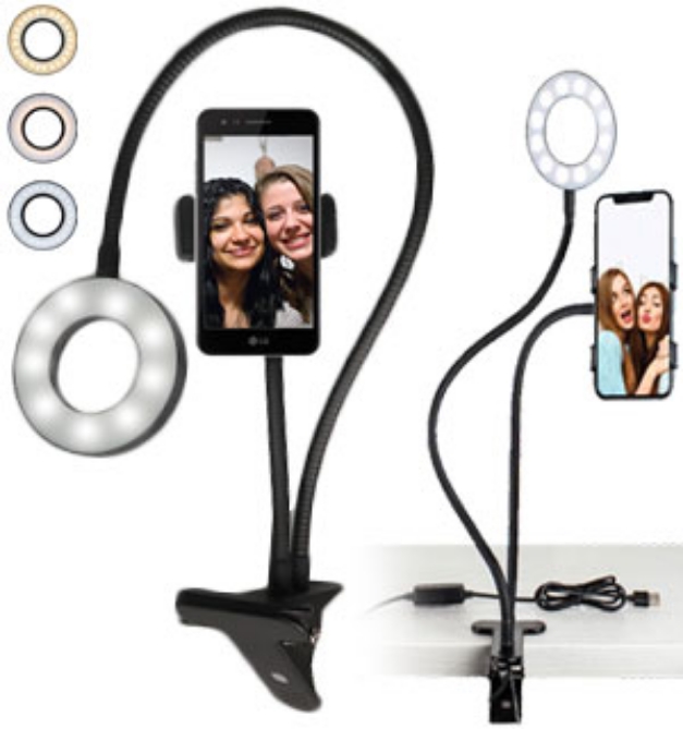 Picture 1 of Live Streaming/Picture Taking Ring Light Kit w/ Gooseneck Mount