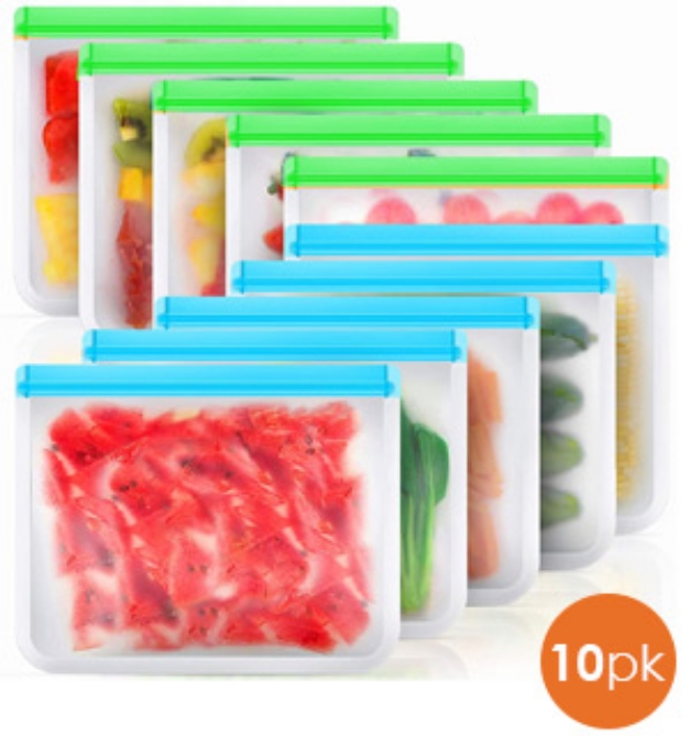 Picture 1 of Reusable BPA-Free Kitchen Bags - 10 Pack