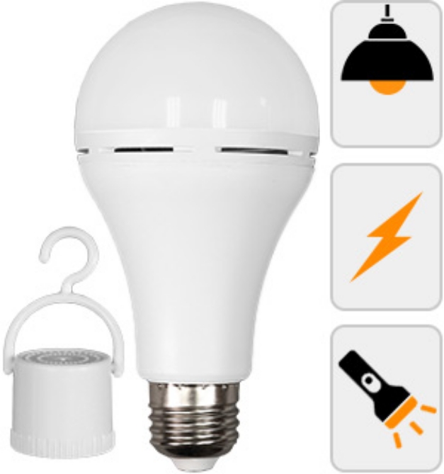 Picture 1 of 3 in 1 Emergency LED Light Bulb w/ Clip NEW: Warm White Color