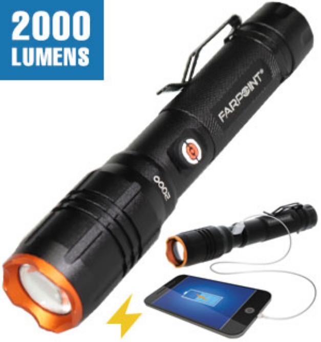 Picture 1 of Platinum Series 2000 Lumen Rechargeable Flashlight by Farpoint