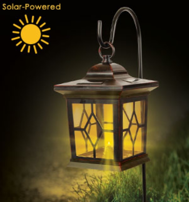 Picture 1 of Outdoor LED Solar Lantern Flickering Candle Light