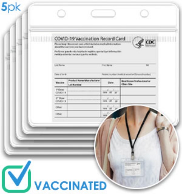 Picture 1 of CDC Vaccination Card Protector 5pk