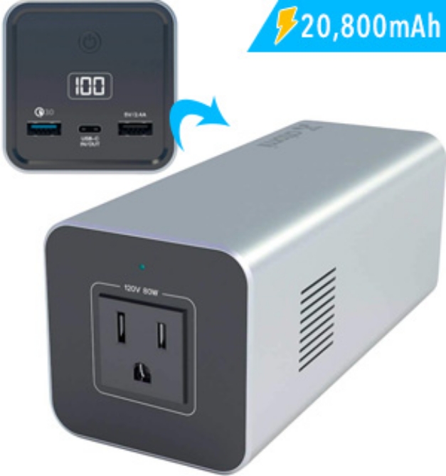 Picture 1 of Atomi Portable 20,800mAh Power Station with Outlet and USB Ports
