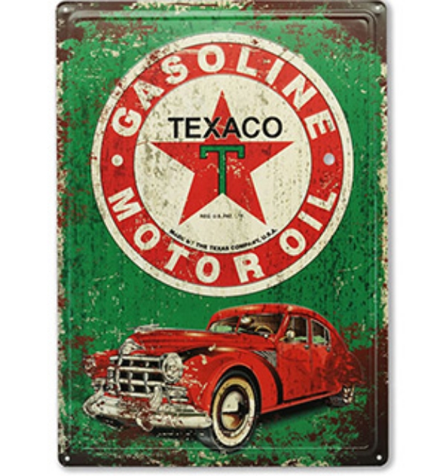 Picture 1 of Texaco Gasoline Motor Oil Tin Metal Sign