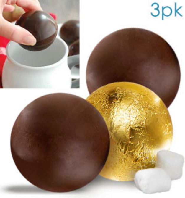 Picture 1 of Fudgy Hot Cocoa Bombs with a  Marshmallow Surprise - Box of 3