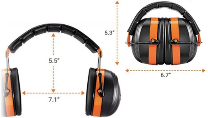 Picture 2 of Pro Grade SNR34db (nrr28db) Folding Over The Ear "Ear Muff Style" Noise Protection