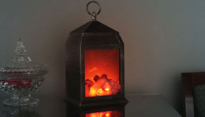 Picture 2 of LED Simulated Wood Burning Fireplace Lantern